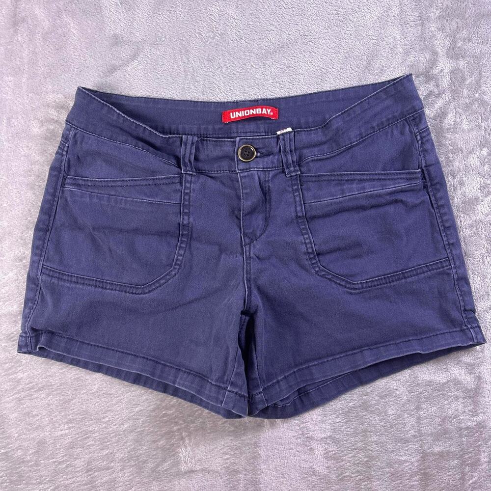 Vintage Y2K Unionbay Low Rise Micro Shorts Women’s Size 9 29W Navy Blue